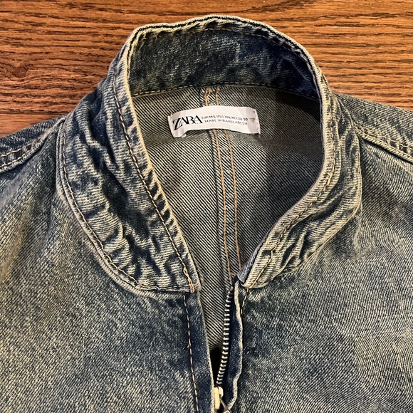 Oversized Denim Bomber Jacket - Picture 3 of 3